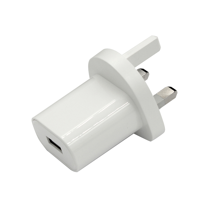 5V1A 英規USB電源適配器 白色